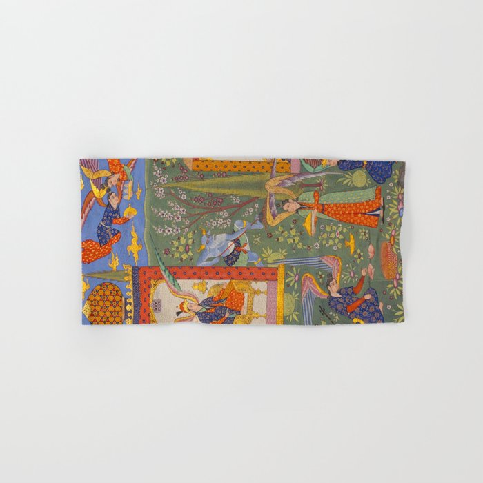 The picture of the Garden of Paradise, and the Queen of the Fairies on her throne, being joyous and merry Islamic Antique Art  Bath Towel Gallery Image 1