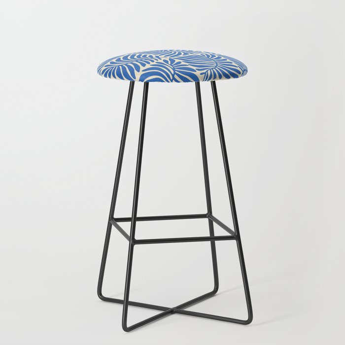 Abstract plant leaf organic shape pattern Stool Gallery Image 1