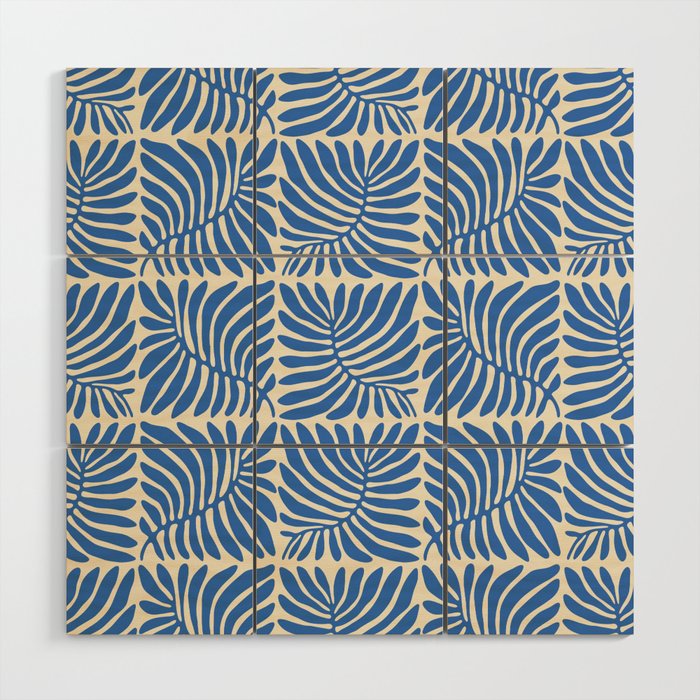 Abstract plant leaf organic shape pattern Wood Wall Art Gallery Image 1