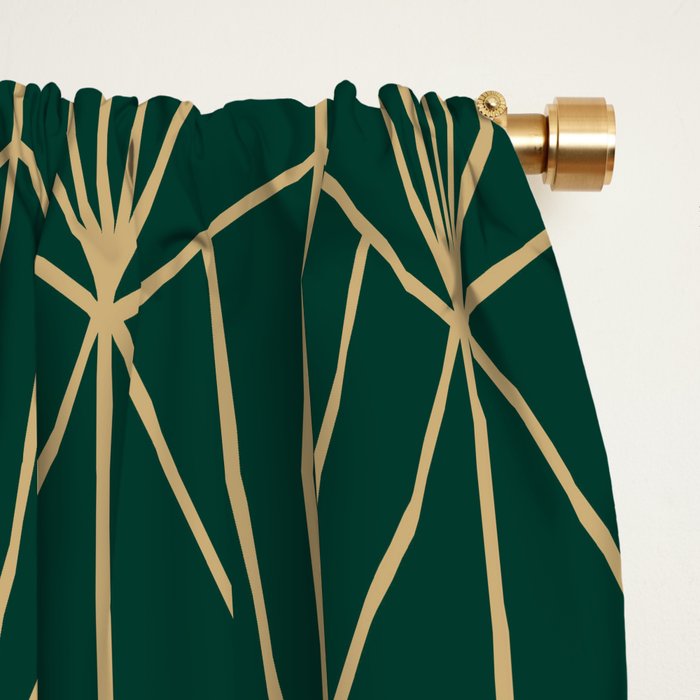 Art Deco Vector in Green and Gold Window Curtain Gallery Image 2