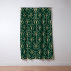 Art Deco Vector in Green and Gold Window Curtain Gallery Image 3