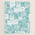 just owls teal blue Jigsaw Puzzle Gallery Image 1