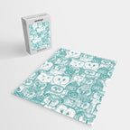just owls teal blue Jigsaw Puzzle Gallery Image 2