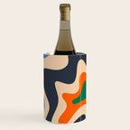 Retro Liquid Swirl Abstract Pattern Blue Beige Orange Mustard Green Wine Chiller Gallery Image 1