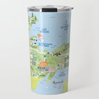 Map of Northern Michigan - Pasty Tour in Blue Travel Mug Gallery Image 1