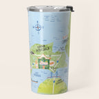 Map of Northern Michigan - Pasty Tour in Blue Travel Mug Gallery Image 2