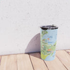 Map of Northern Michigan - Pasty Tour in Blue Travel Mug Gallery Image 4