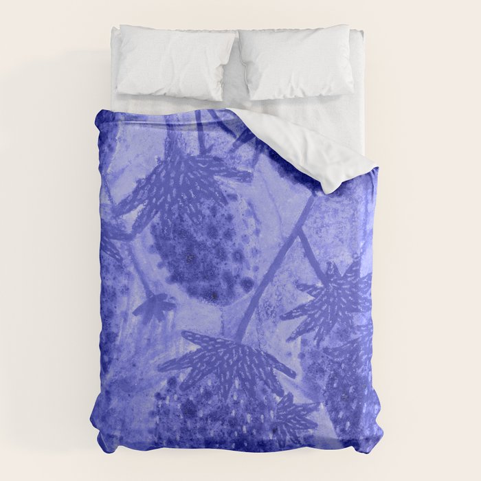 Strawberry Garden in Botanical Blue Duvet Cover Gallery Image 1