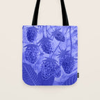 Strawberry Garden in Botanical Blue Tote Bag Gallery Image 1