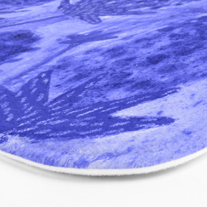 Strawberry Garden in Botanical Blue Bath Mat Gallery Image 3
