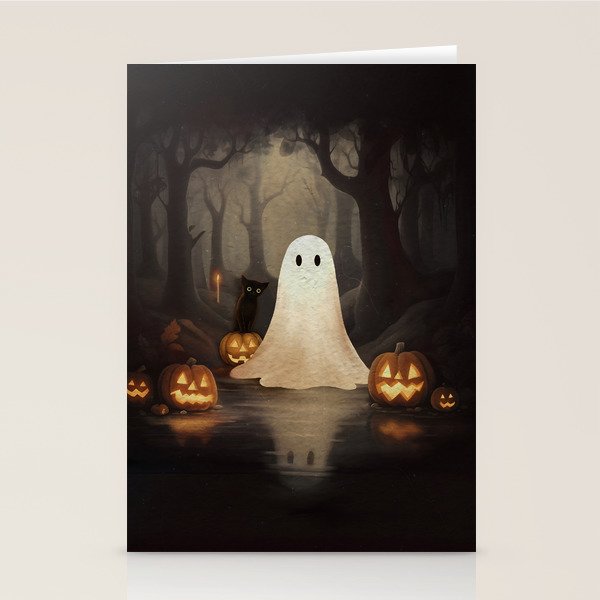 Ghost and Cat Stationery Card Gallery Image 1