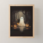 Ghost and Cat Mini Art Print Gallery Image 1