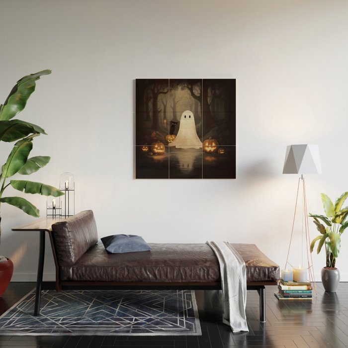 Ghost and Cat Wood Wall Art Gallery Image 2