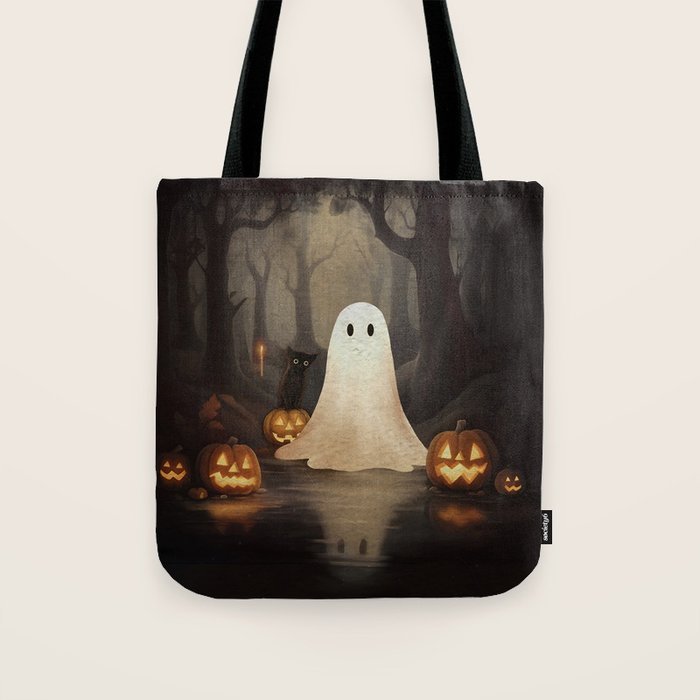 Ghost and Cat Tote Bag Gallery Image 1