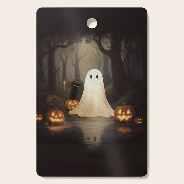 Ghost and Cat Cutting Board Gallery Image 1