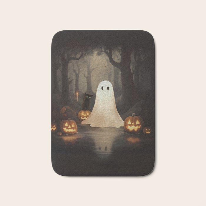 Ghost and Cat Bath Mat Gallery Image 1