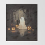 Ghost and Cat Throw Blanket Gallery Image 2