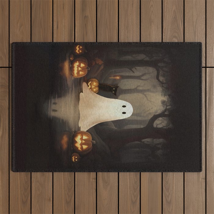 Ghost and Cat Outdoor Rug Gallery Image 1
