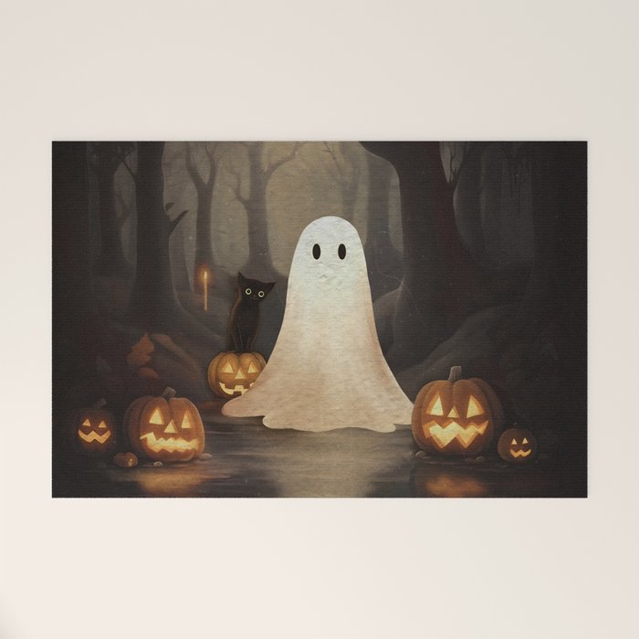 Ghost and Cat Welcome Mat Gallery Image 1