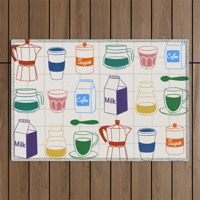 Cafe time Outdoor Rug Gallery Image 1