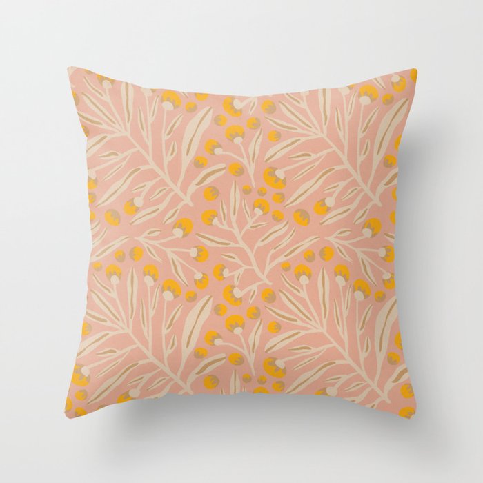 Berries / Peach & Yellow Throw Pillow Gallery Image 6