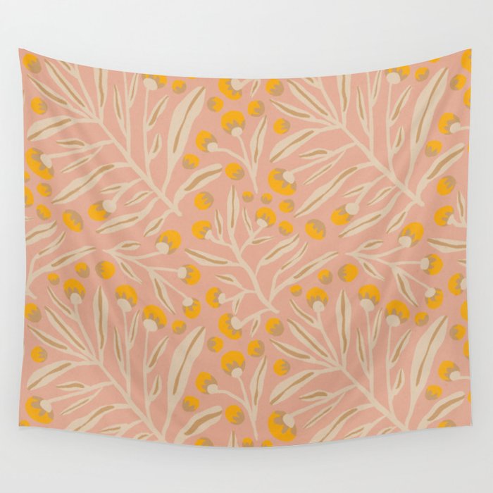 Berries / Peach & Yellow Wall Tapestry Gallery Image 4