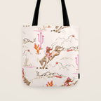 Equestrian Cowgirl Western Rodeo Pattern Tote Bag Gallery Image 1