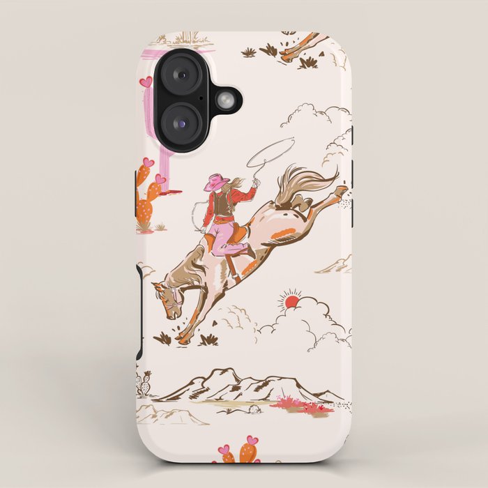 Equestrian Cowgirl Western Rodeo Pattern iPhone Case Gallery Image 1
