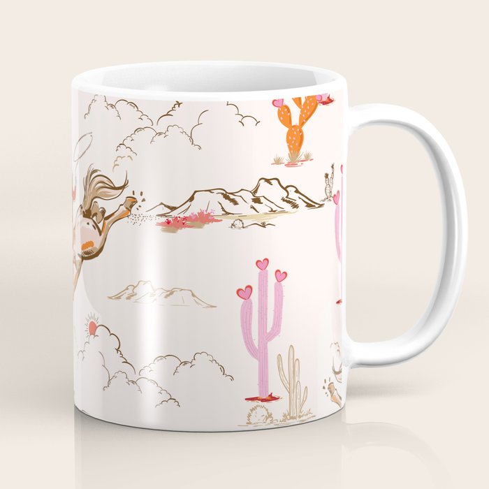 Equestrian Cowgirl Western Rodeo Pattern Coffee Mug Gallery Image 1