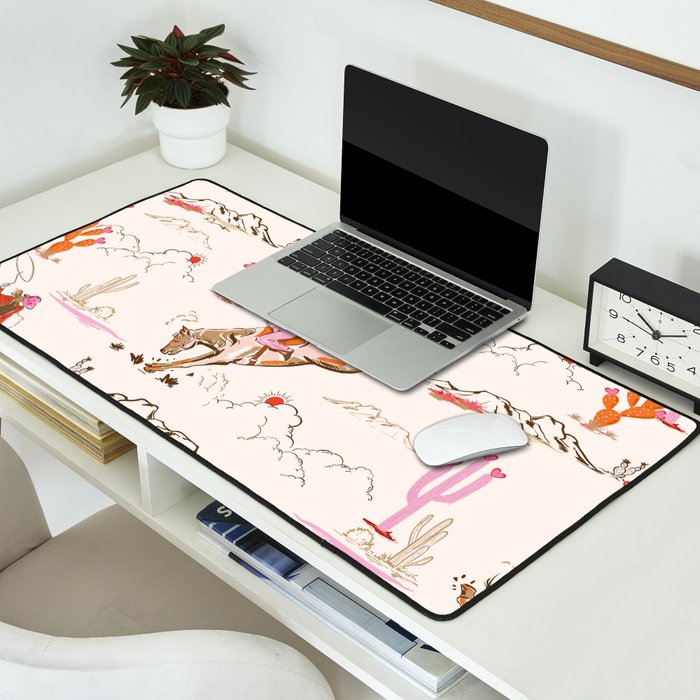 Equestrian Cowgirl Western Rodeo Pattern Desk Mat Gallery Image 2