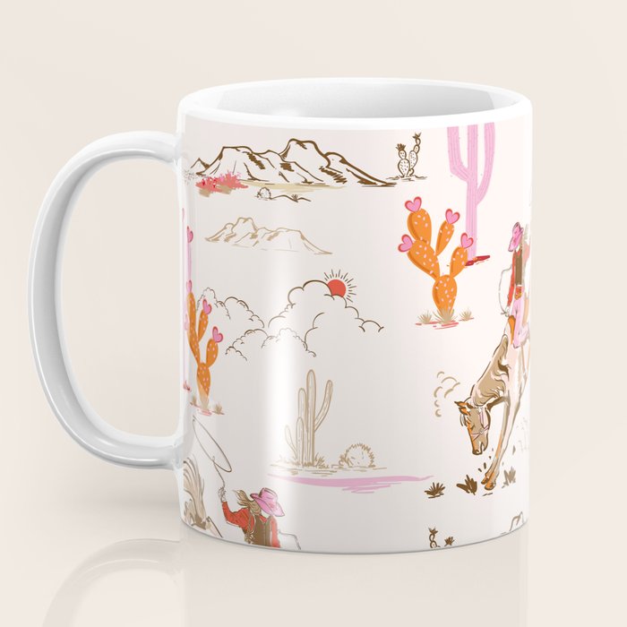 Equestrian Cowgirl Western Rodeo Pattern Coffee Mug Gallery Image 3