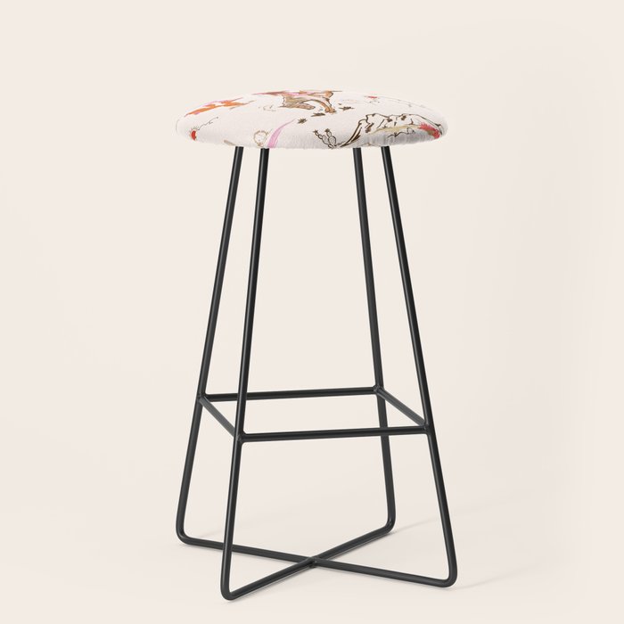 Equestrian Cowgirl Western Rodeo Pattern Stool Gallery Image 1