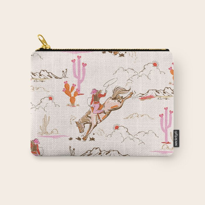 Equestrian Cowgirl Western Rodeo Pattern Carry All Pouch Gallery Image 1