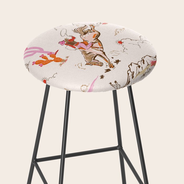 Equestrian Cowgirl Western Rodeo Pattern Stool Gallery Image 2