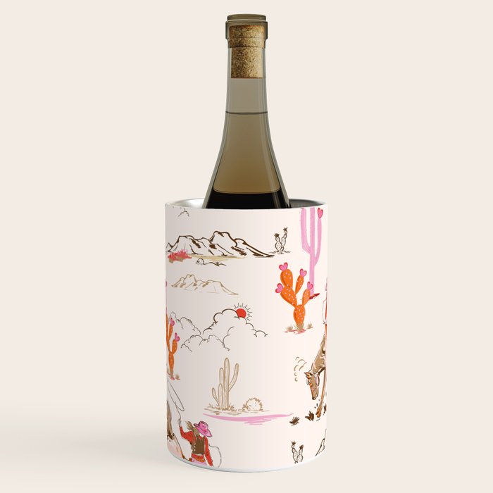 Equestrian Cowgirl Western Rodeo Pattern Wine Chiller Gallery Image 2