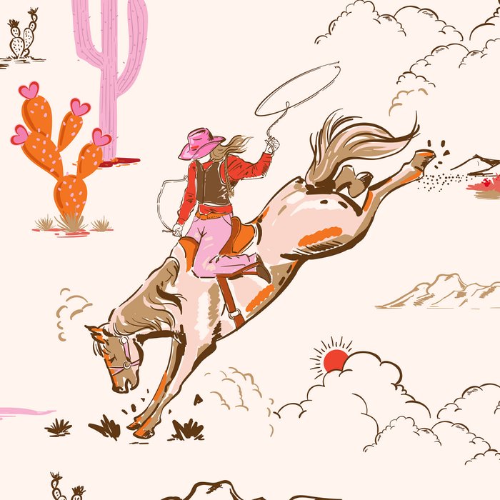 Equestrian Cowgirl Western Rodeo Pattern Coffee Mug Gallery Image 2