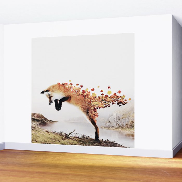 Autumn Fox Wall Mural Gallery Image 2