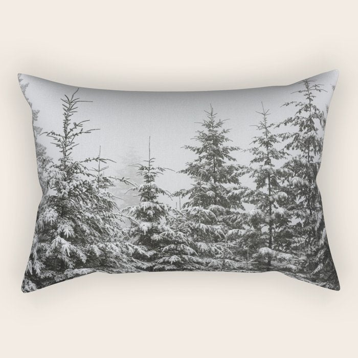 Winter Forest Fir Tree Snow II - Nature Photography Rectangular Pillow Gallery Image 2