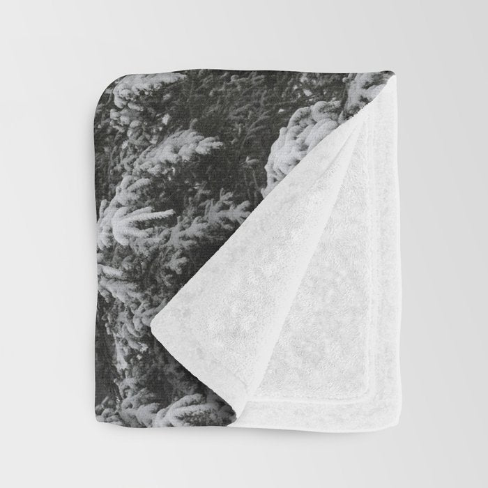 Winter Forest Fir Tree Snow II - Nature Photography Throw Blanket Gallery Image 3