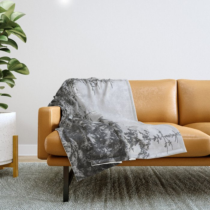 Winter Forest Fir Tree Snow II - Nature Photography Throw Blanket Gallery Image 1