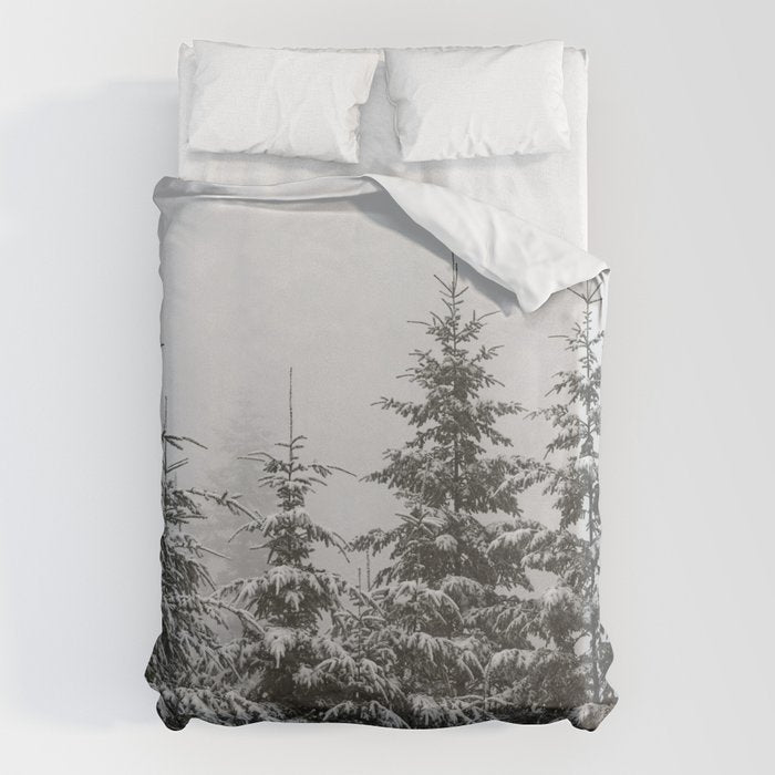 Winter Forest Fir Tree Snow II - Nature Photography Duvet Cover Gallery Image 1