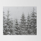 Winter Forest Fir Tree Snow II - Nature Photography Throw Blanket Gallery Image 2