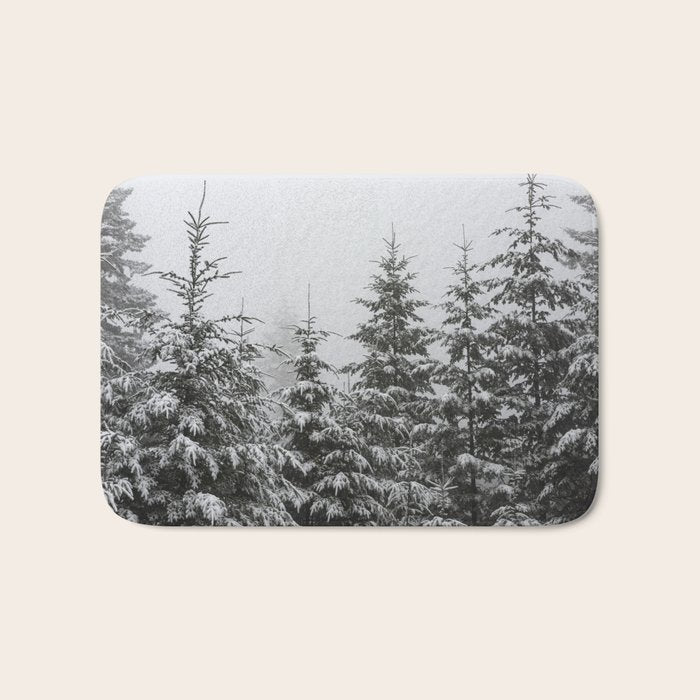Winter Forest Fir Tree Snow II - Nature Photography Bath Mat Gallery Image 1