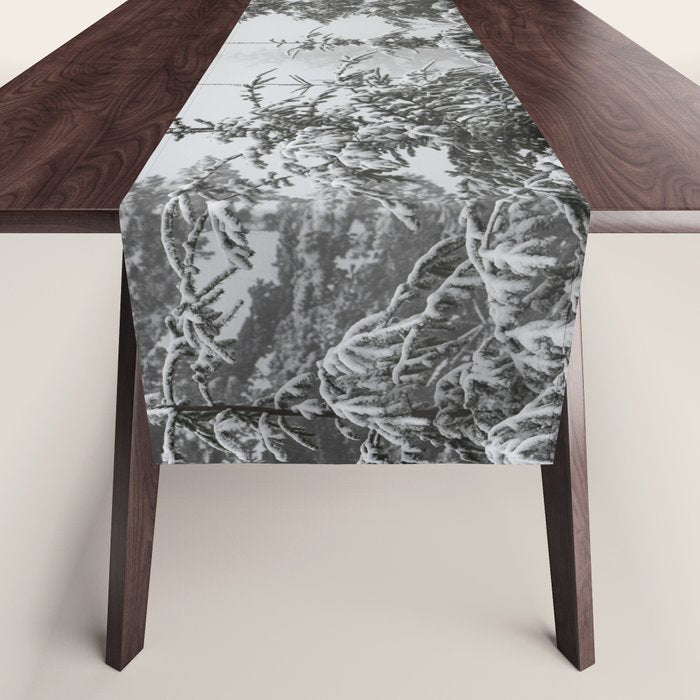Winter Forest Fir Tree Snow II - Nature Photography Table Runner Gallery Image 1