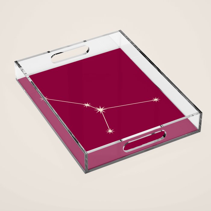 Cancer Zodiac Star Constellation Line Art Magenta Pink Acrylic Tray Gallery Image 1