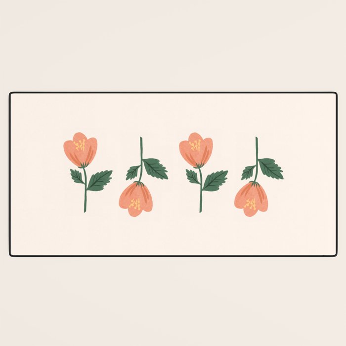 Pink Peony Pattern Desk Mat Gallery Image 3