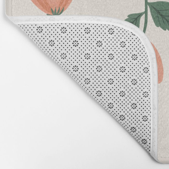 Pink Peony Pattern Bath Mat Gallery Image 2