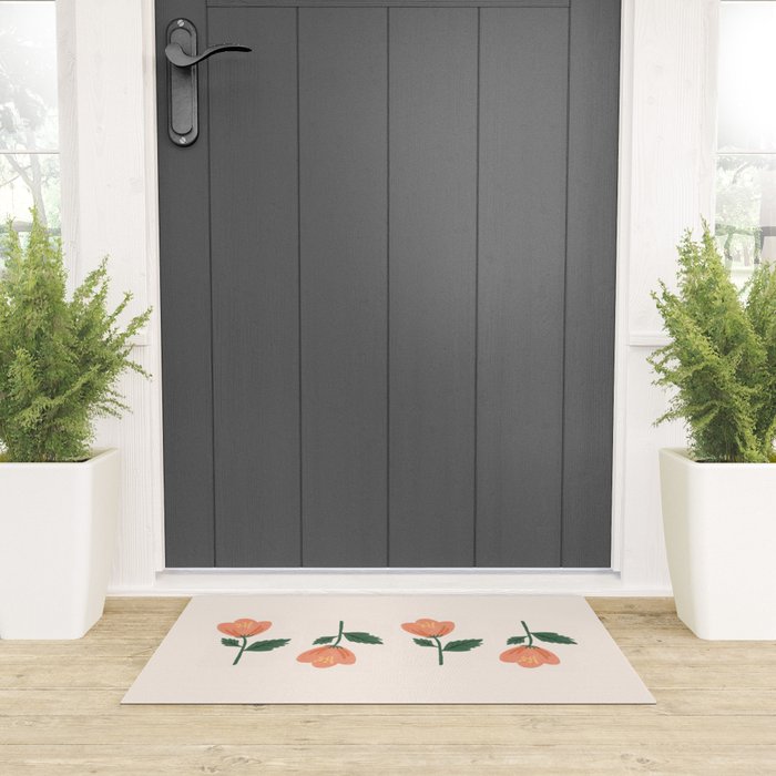 Pink Peony Pattern Welcome Mat Gallery Image 3
