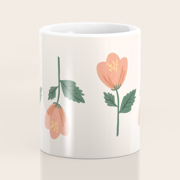 Pink Peony Pattern Coffee Mug Gallery Image 4