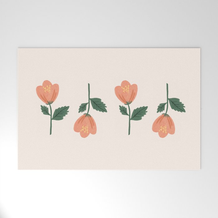 Pink Peony Pattern Welcome Mat Gallery Image 1